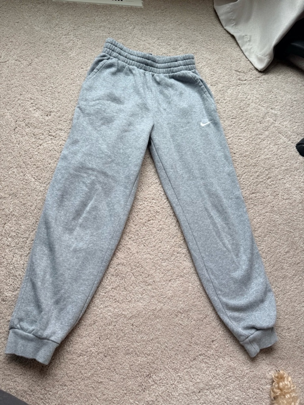 Nike Kids Light Gray Sweatpants with Swoosh